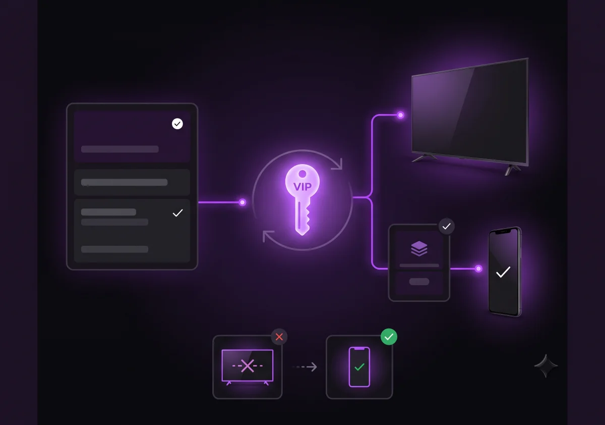 ElephTV device connections, code renewal and device management