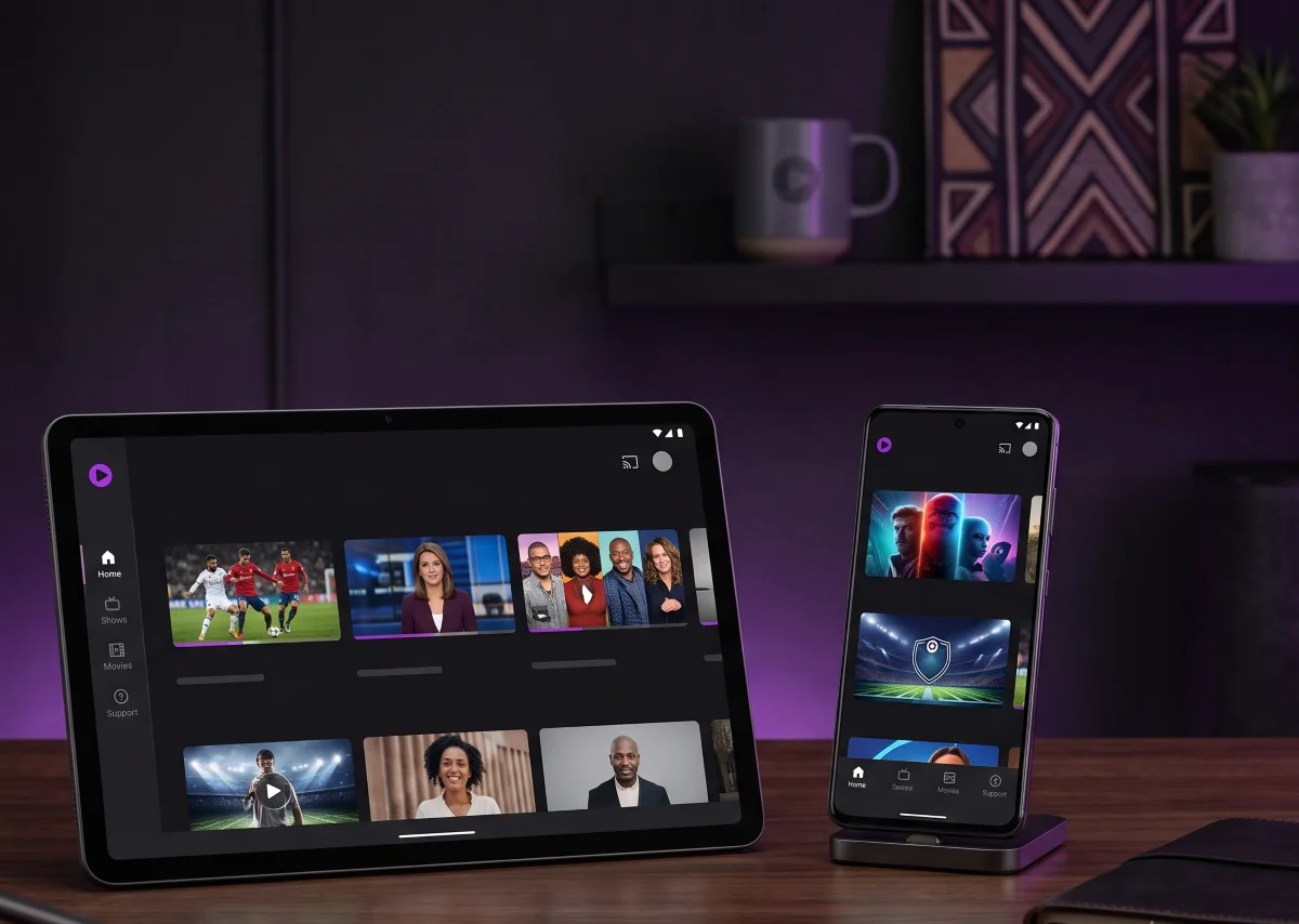 ElephTV app and subscription service shown across supported Android devices