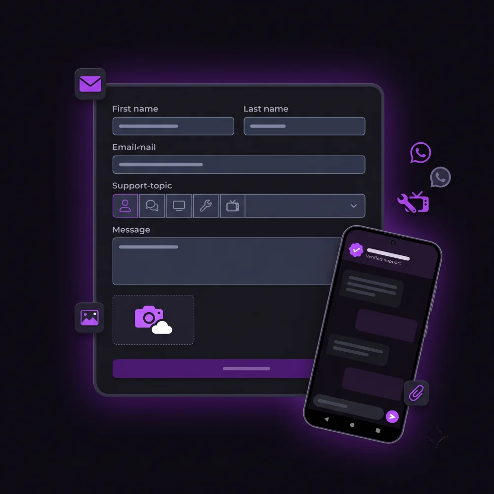 ElephTV customer support request form and messaging assistance